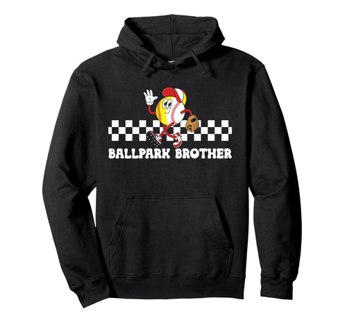 Ballpark Brother Groovy Softball Baseball Hoodie - Minimalist Print Unisex - T-Shirt, Sweatshirt, Hoodie