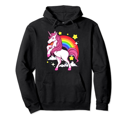 Nostalgic Unicorn And Rainbow Unicorn Hoodie - Streetwear Style Unisex - T-Shirt, Sweatshirt, Hoodie