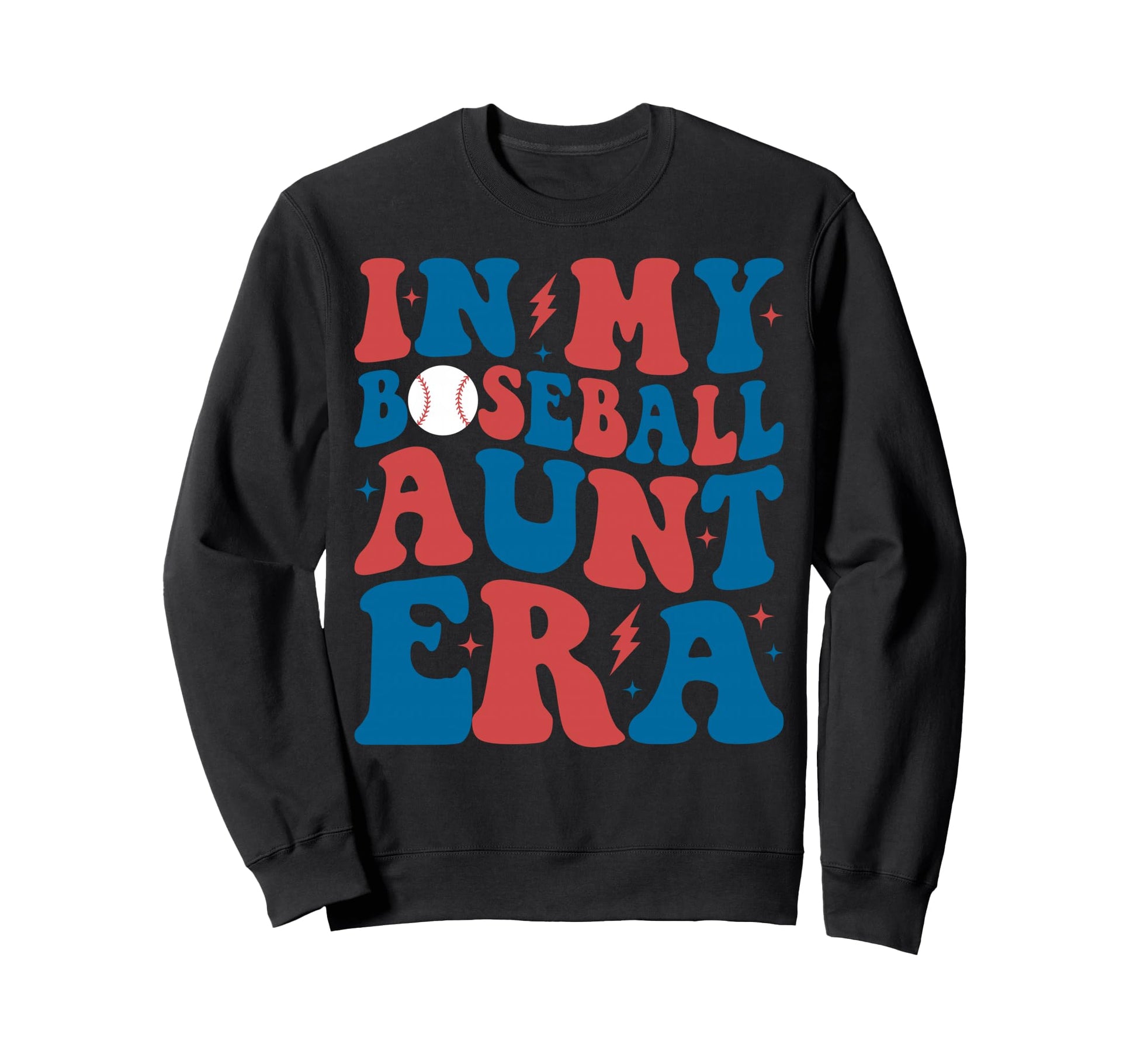 My Baseball Aunt Era Groovy Baseball Sweatshirt - Graphic Print Men Women - T-Shirt, Sweatshirt, Hoodie