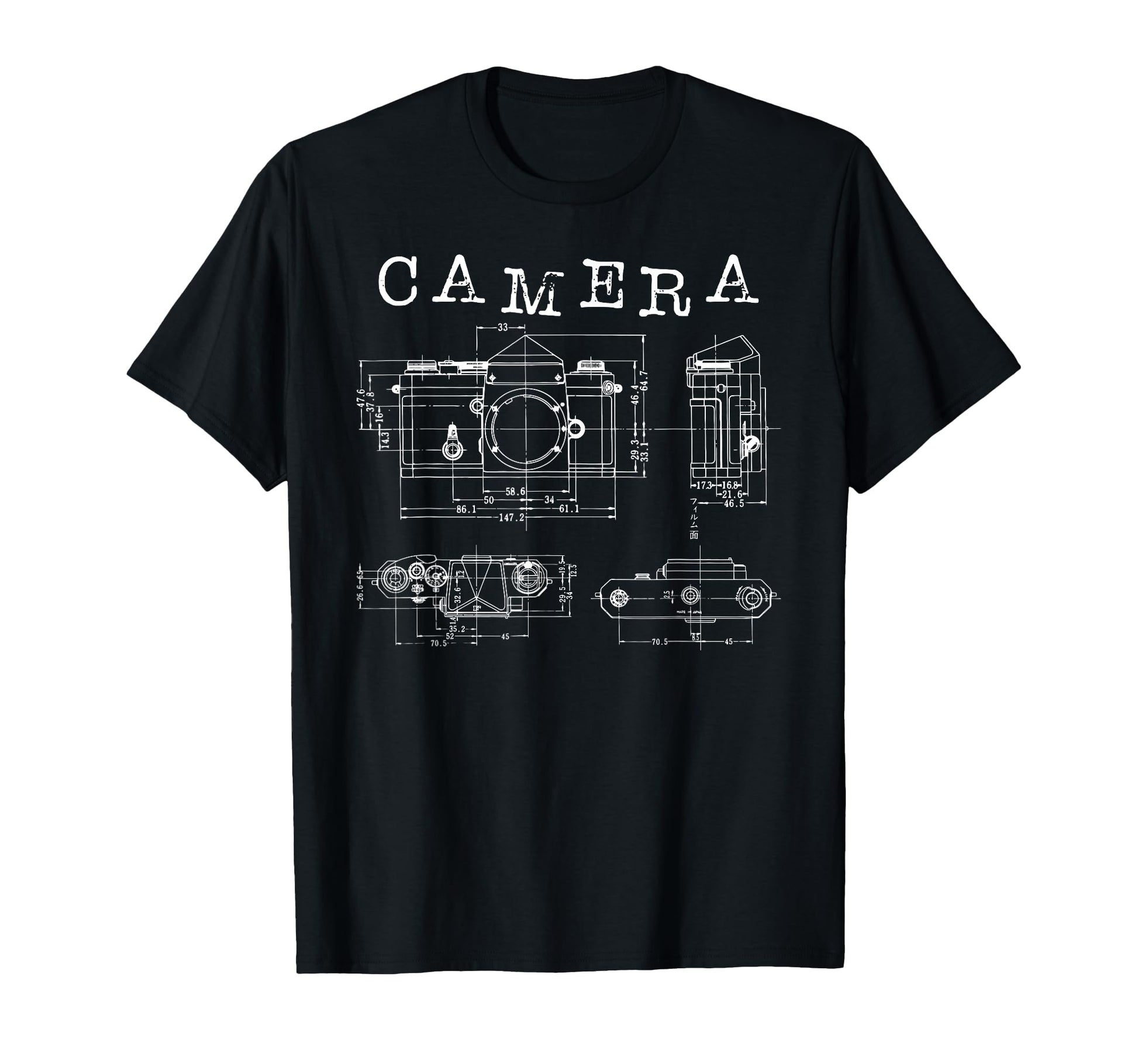 Camera Patent Blueprint T-Shirt - Fun Novelty Design for Adults - T-Shirt, Sweatshirt, Hoodie