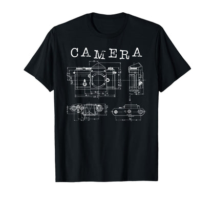 Camera Patent Blueprint T-Shirt - Fun Novelty Design for Adults - T-Shirt, Sweatshirt, Hoodie