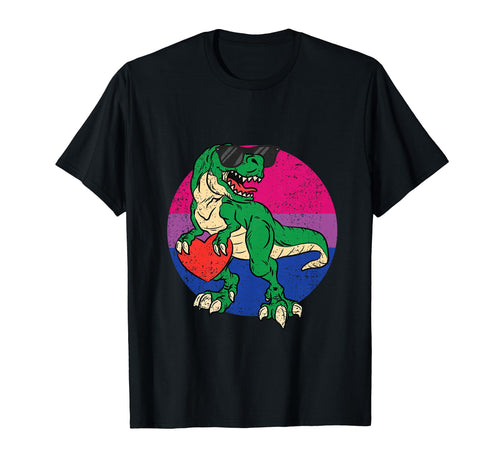 Lgbt Q Dinosaur Bisexual Pride T-Shirt - Minimalist Print Men Women - T-Shirt, Sweatshirt, Hoodie