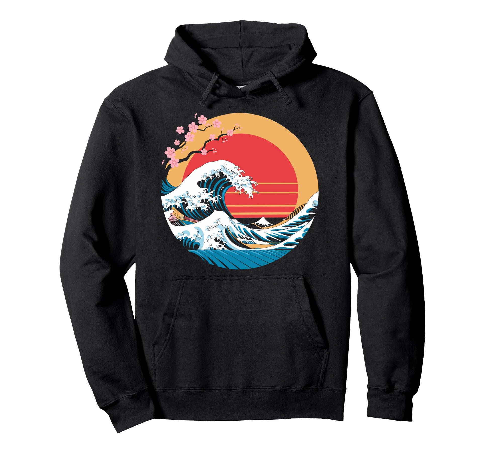 Big Wave Vaporwave Aesthetic 80S Hoodie - Aesthetic Graphic for Adults - T-Shirt, Sweatshirt, Hoodie