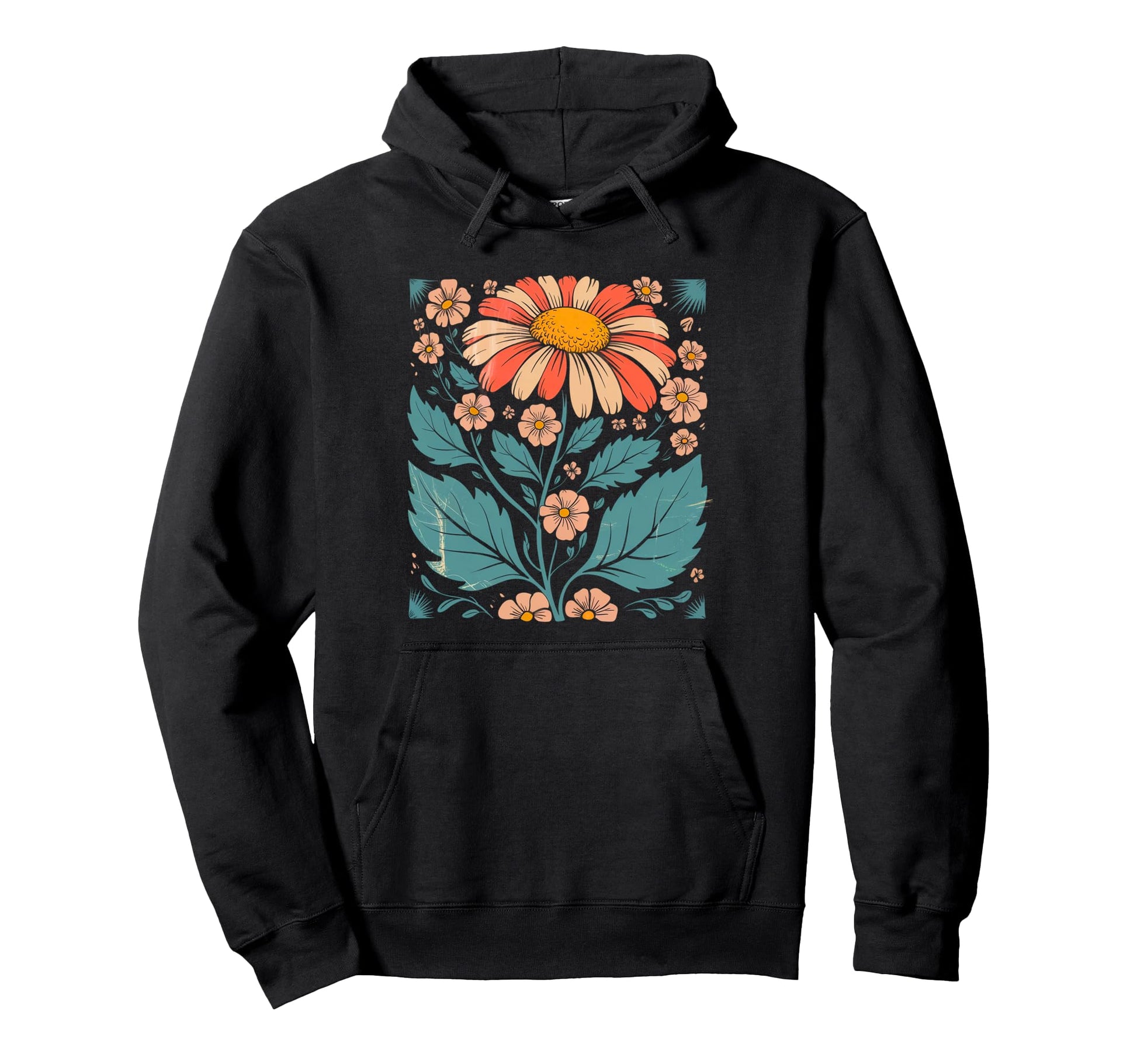 Botanical Boho Daisy Flower Floral Hoodie - Aesthetic Graphic Unisex - T-Shirt, Sweatshirt, Hoodie