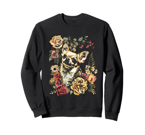 Ornamental Watercolour Chihuahua Sweatshirt - Unique Graphic for Adults - T-Shirt, Sweatshirt, Hoodie