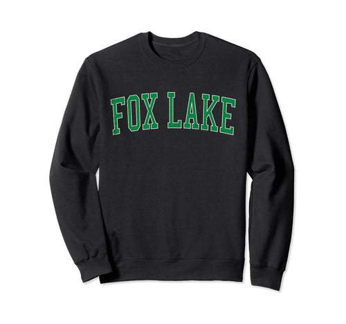 Fox Lake Il Distressed Green Sweatshirt - Minimalist Print Men Women - T-Shirt, Sweatshirt, Hoodie