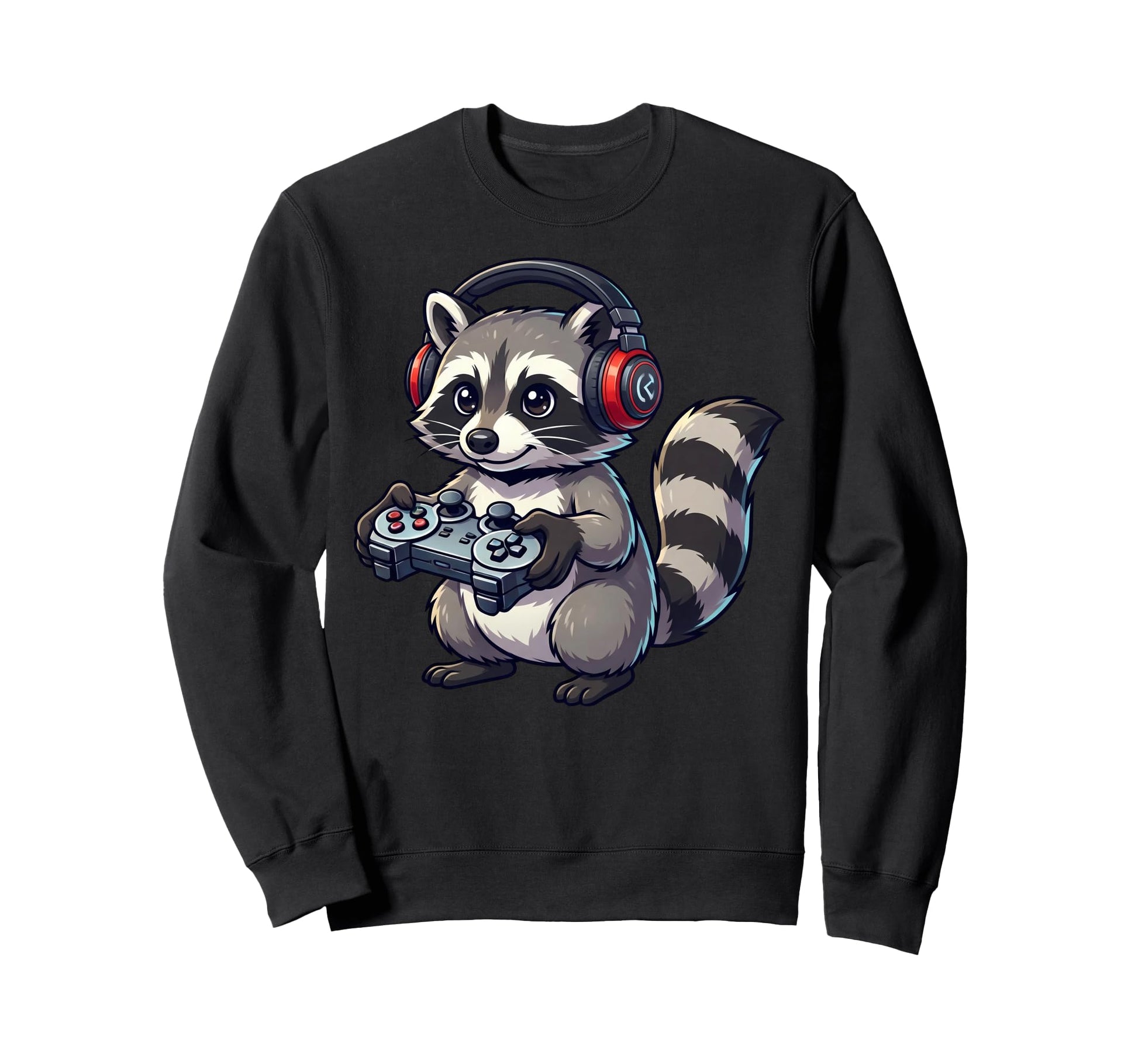 Raccoon Funny Video Games Raccoon Sweatshirt - Unique Graphic for Adults - T-Shirt, Sweatshirt, Hoodie