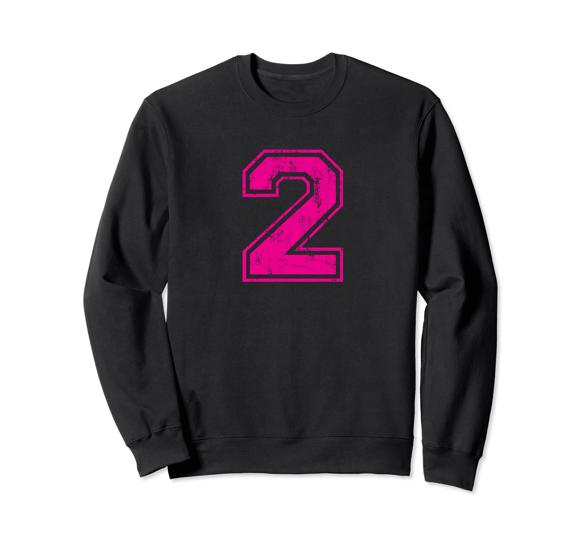 Number 2 Two Varsity Distressed Sweatshirt - Casual Everyday Wear Unisex - T-Shirt, Sweatshirt, Hoodie