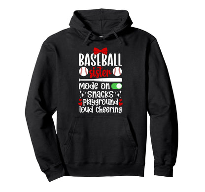 Baseball Sister Mode Sister Baseball Hoodie - Trendy Graphic Men Women - T-Shirt, Sweatshirt, Hoodie