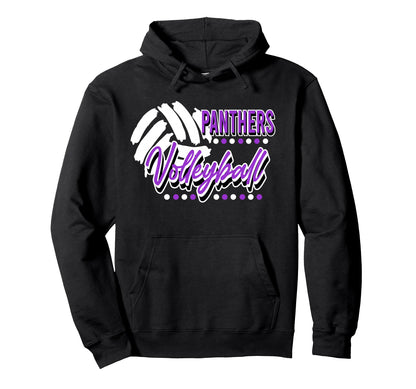 Purple Panthers Volleyball Mom Game Day Hoodie - Aesthetic Graphic Unisex - T-Shirt, Sweatshirt, Hoodie