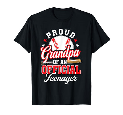 Proud Grandpa Teenager Birthday T-Shirt - Minimalist Print Men Women - T-Shirt, Sweatshirt, Hoodie