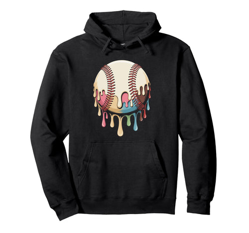 Baseball Ice Cream Cone Summer Hoodie - Trendy Graphic Unisex - T-Shirt, Sweatshirt, Hoodie