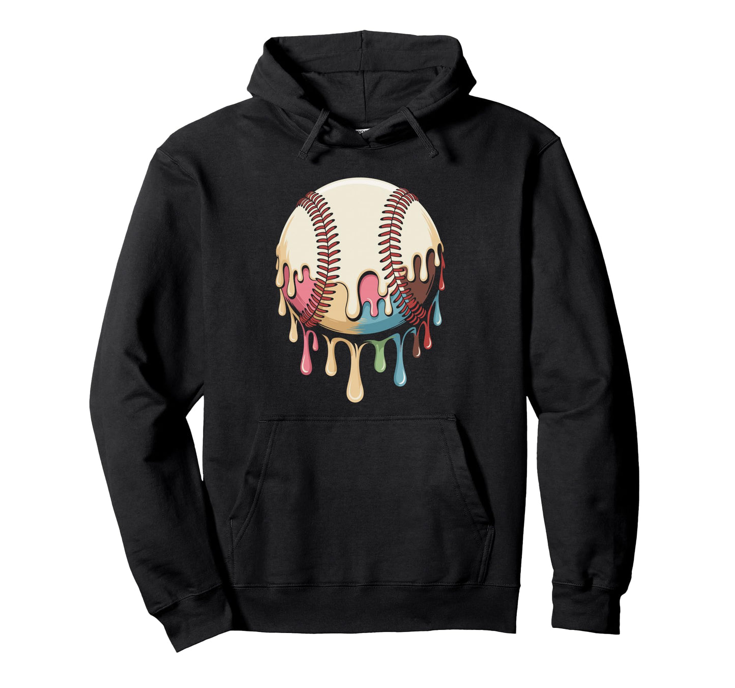 Baseball Ice Cream Cone Summer Hoodie - Graphic Print Unisex - T-Shirt, Sweatshirt, Hoodie
