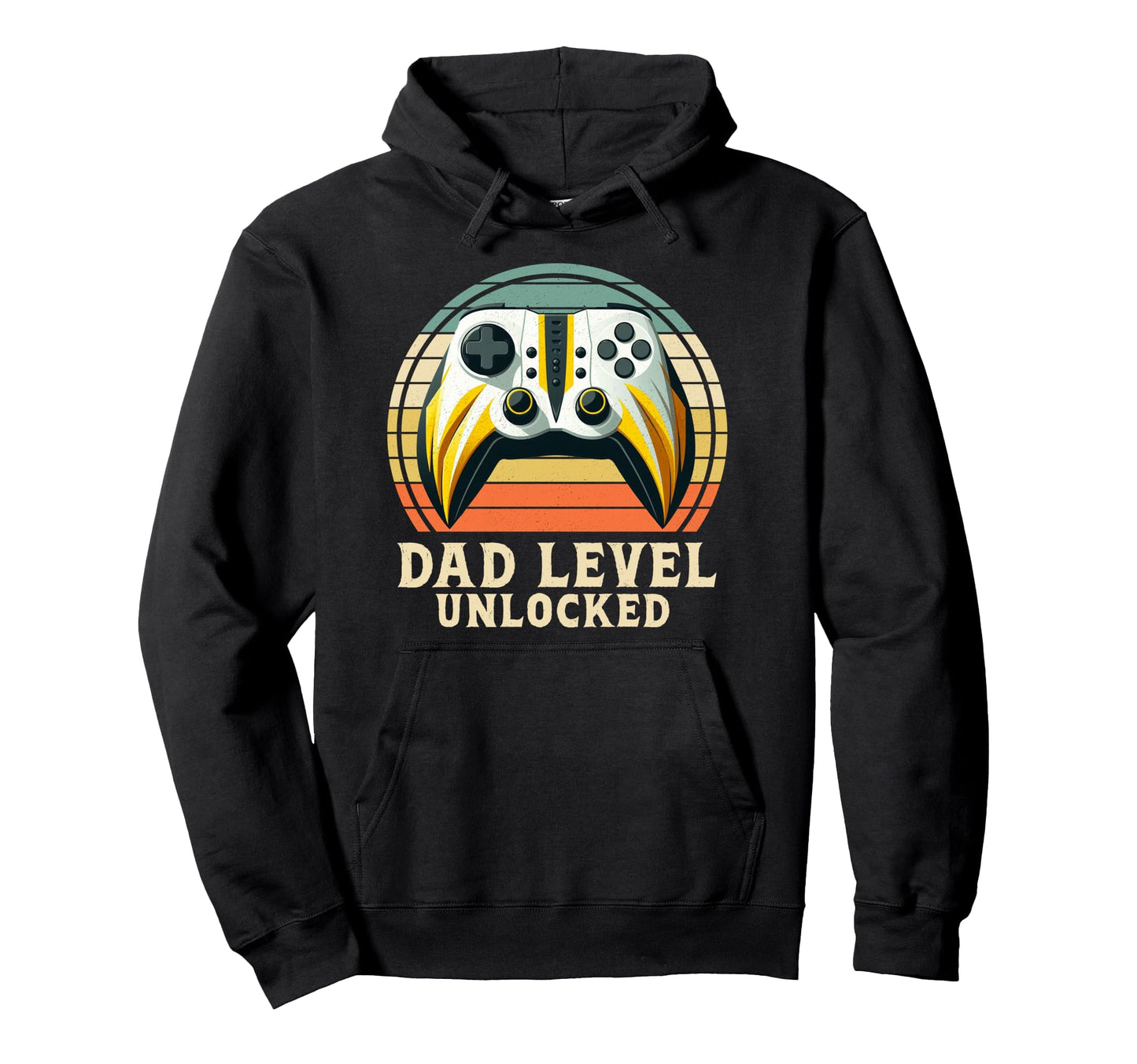 Dad Level Unlocked Controller Papa Hoodie - Novelty Apparel for Adults - T-Shirt, Sweatshirt, Hoodie