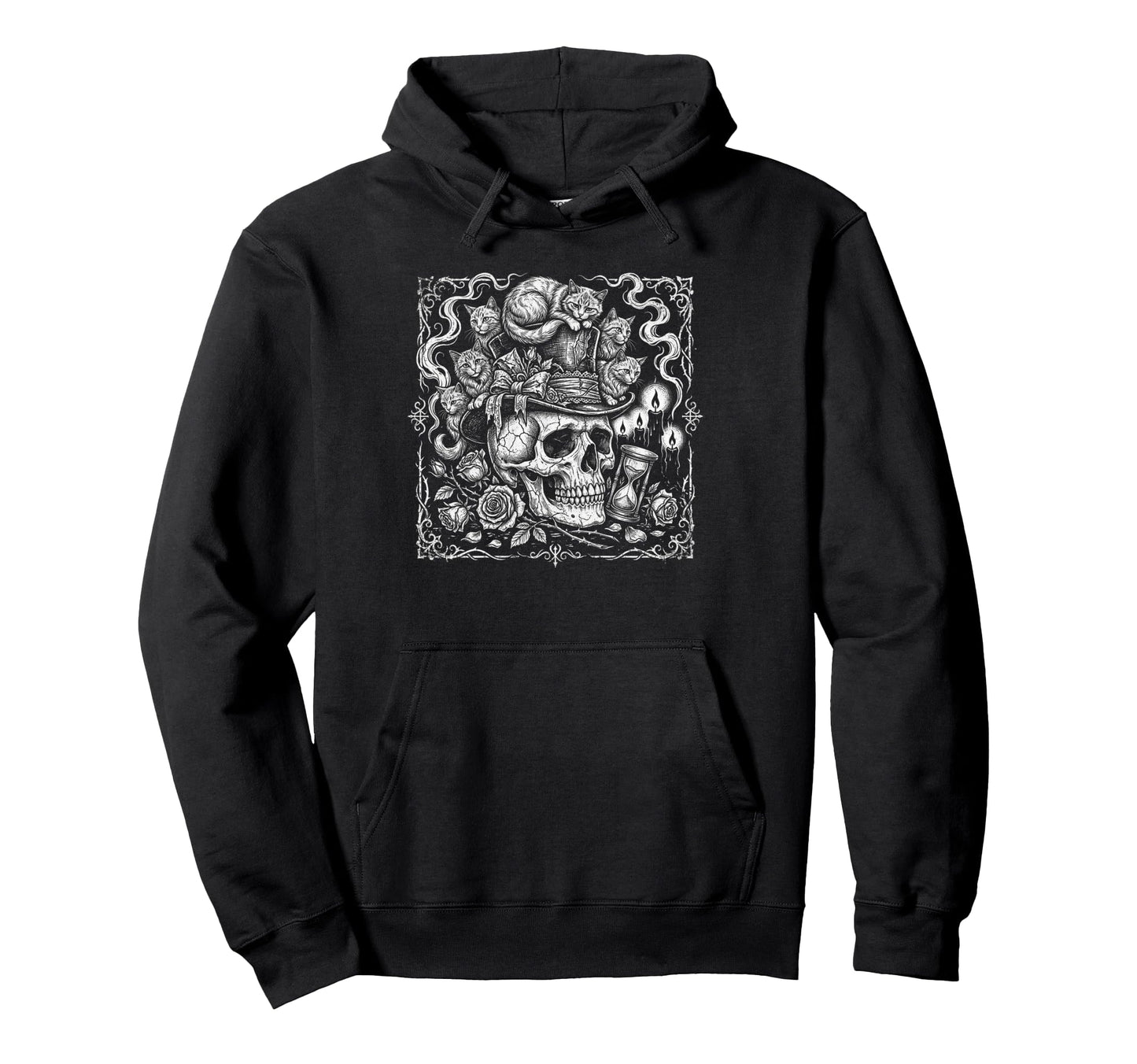 Skull Cat Skeleton Kitty Kitten Hoodie - Casual Everyday Wear for Adults - T-Shirt, Sweatshirt, Hoodie