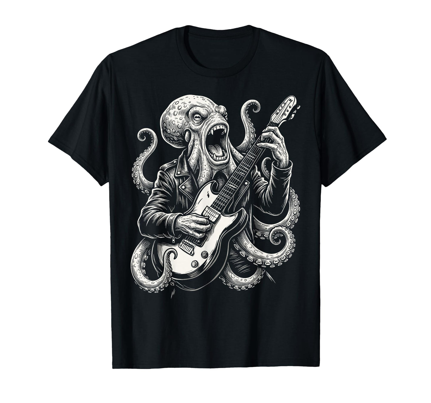 Funny Octopus Playing Guitar Heavy T-Shirt - Trendy Graphic Men Women - T-Shirt, Sweatshirt, Hoodie
