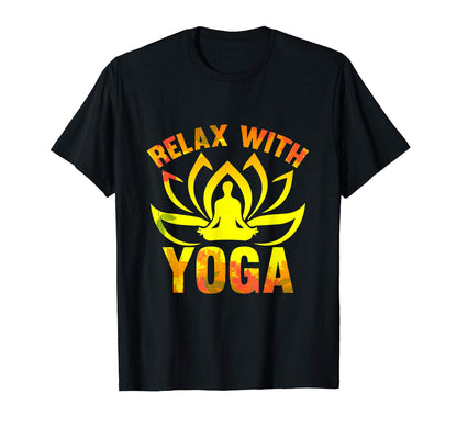 Relax Yoga Lotus Flower Breathe Gift T-Shirt - Custom Art Print Men Women - T-Shirt, Sweatshirt, Hoodie