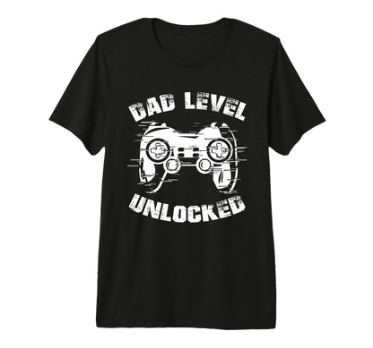 Dad Level Unlocked Gaming Controller T-Shirt - Trendy Graphic Unisex - T-Shirt, Sweatshirt, Hoodie