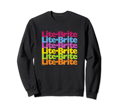 Lite Brite Rainbow Text Stack Sweatshirt - Fun Novelty Design for Adults - T-Shirt, Sweatshirt, Hoodie