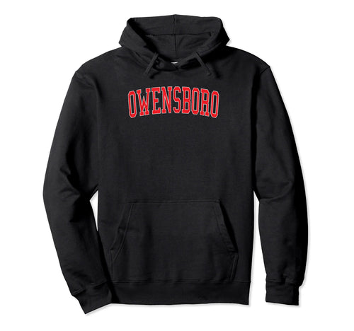 Owensboro Ky Varsity Red Text Hoodie - Aesthetic Graphic Men Women - T-Shirt, Sweatshirt, Hoodie