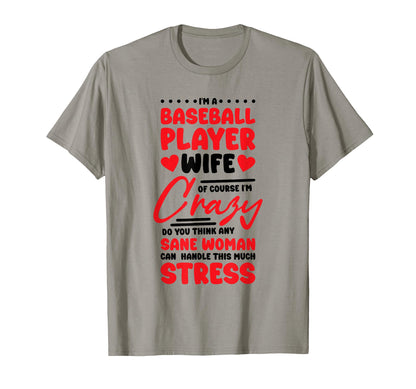 Baseball Player Wife Baseball Sports T-Shirt - Unique Graphic Men Women - T-Shirt, Sweatshirt, Hoodie