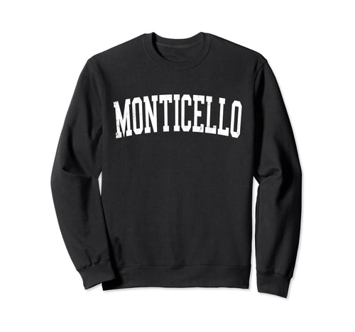 Monticello Mn Distressed White Sweatshirt - Fun Novelty Design for Adults - T-Shirt, Sweatshirt, Hoodie