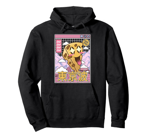 Happy Cheese Vaporwave Aesthetic Grid Hoodie - Graphic Print for Adults - T-Shirt, Sweatshirt, Hoodie