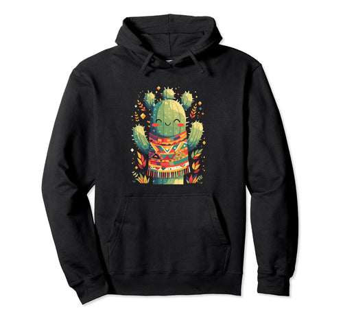 Cactus Serape Succulent Plant Cacti Hoodie - Graphic Print Men Women - T-Shirt, Sweatshirt, Hoodie