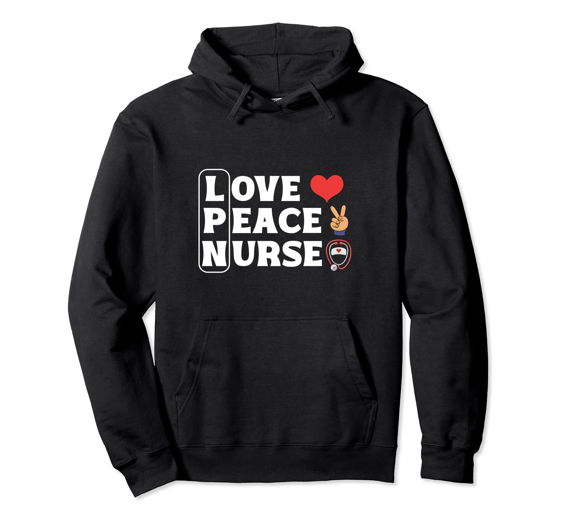 Lpn Love Peace Nurse Hoodie - Novelty Apparel for Adults - T-Shirt, Sweatshirt, Hoodie