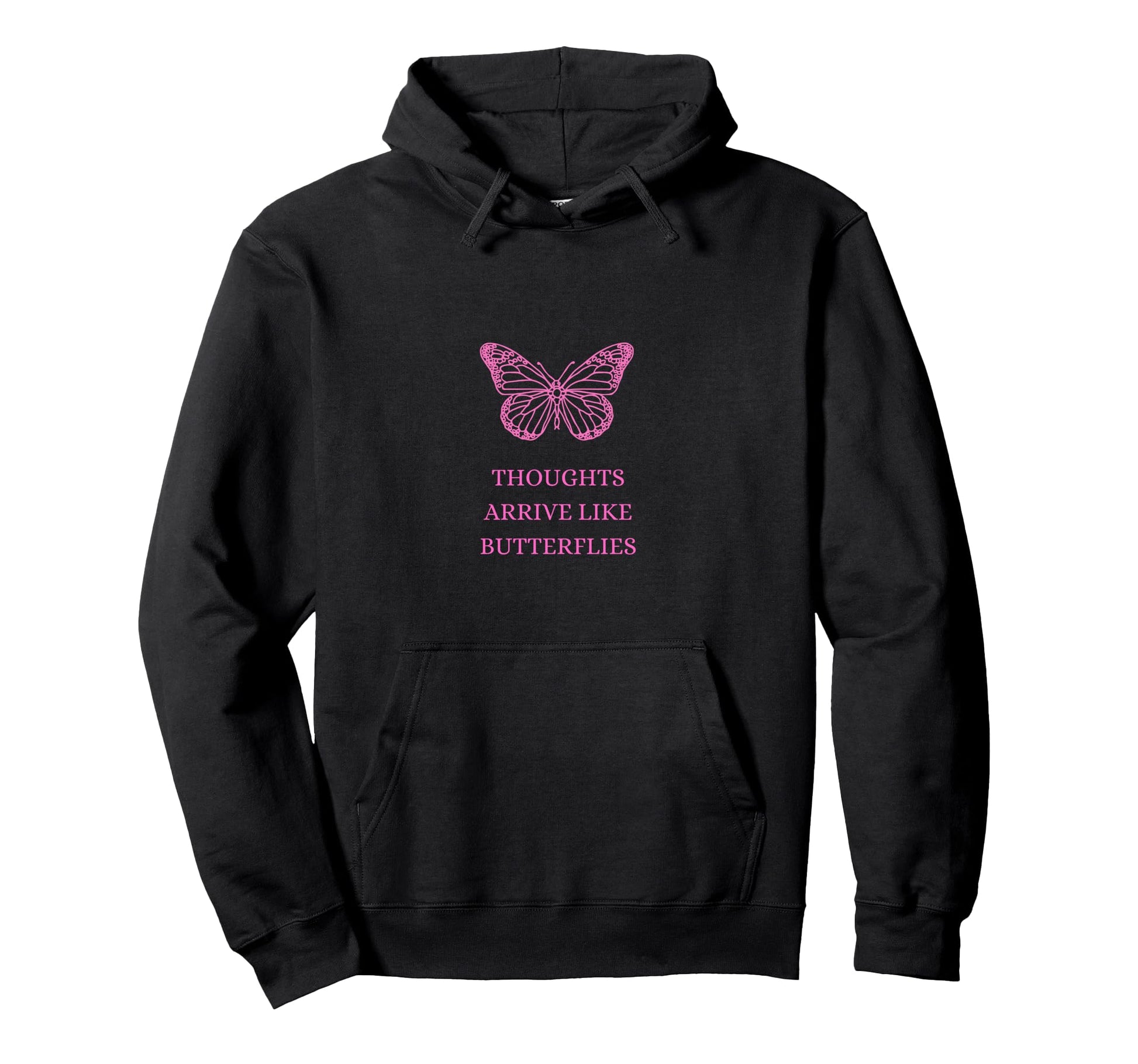 Thoughts Arrive Like Butterflies 90S Hoodie - Minimalist Print Unisex - T-Shirt, Sweatshirt, Hoodie