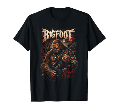 Bigfoot Heavymetal Sasquatch Guitar T-Shirt - Novelty Apparel Men Women - T-Shirt, Sweatshirt, Hoodie