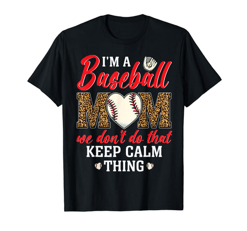 Baseball Mom Leopard Mothers Day T-Shirt - Unique Graphic Men Women - T-Shirt, Sweatshirt, Hoodie