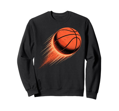 Basketball Ball Fire Basketball Sweatshirt - Novelty Apparel for Adults - T-Shirt, Sweatshirt, Hoodie