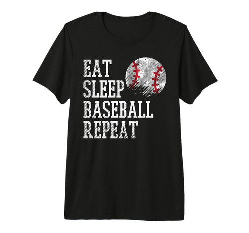 Eat Sleep Baseball Repeat Funny Coach T-Shirt - Minimalist Print Unisex - T-Shirt, Sweatshirt, Hoodie