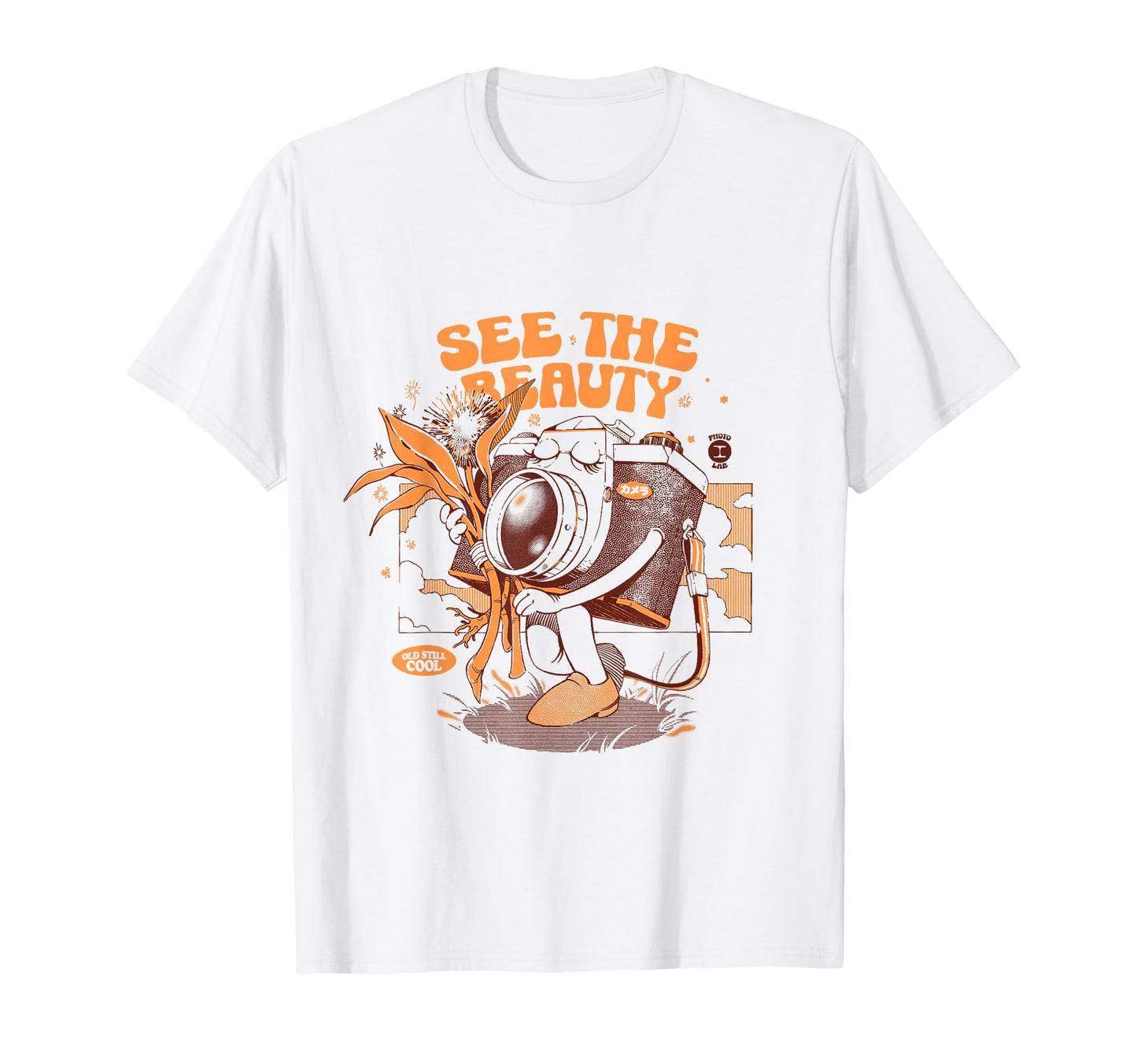 See Beauty 70S Camera Photography T-Shirt - Graphic Print for Adults - T-Shirt, Sweatshirt, Hoodie