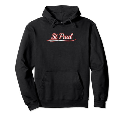 St Paul Varsity Distressed Throwback Hoodie - Custom Art Print for Adults - T-Shirt, Sweatshirt, Hoodie