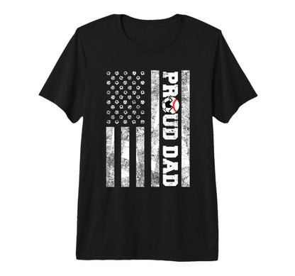 Mens Proud Dad American Flag Funny T-Shirt - Aesthetic Graphic for Adults - T-Shirt, Sweatshirt, Hoodie