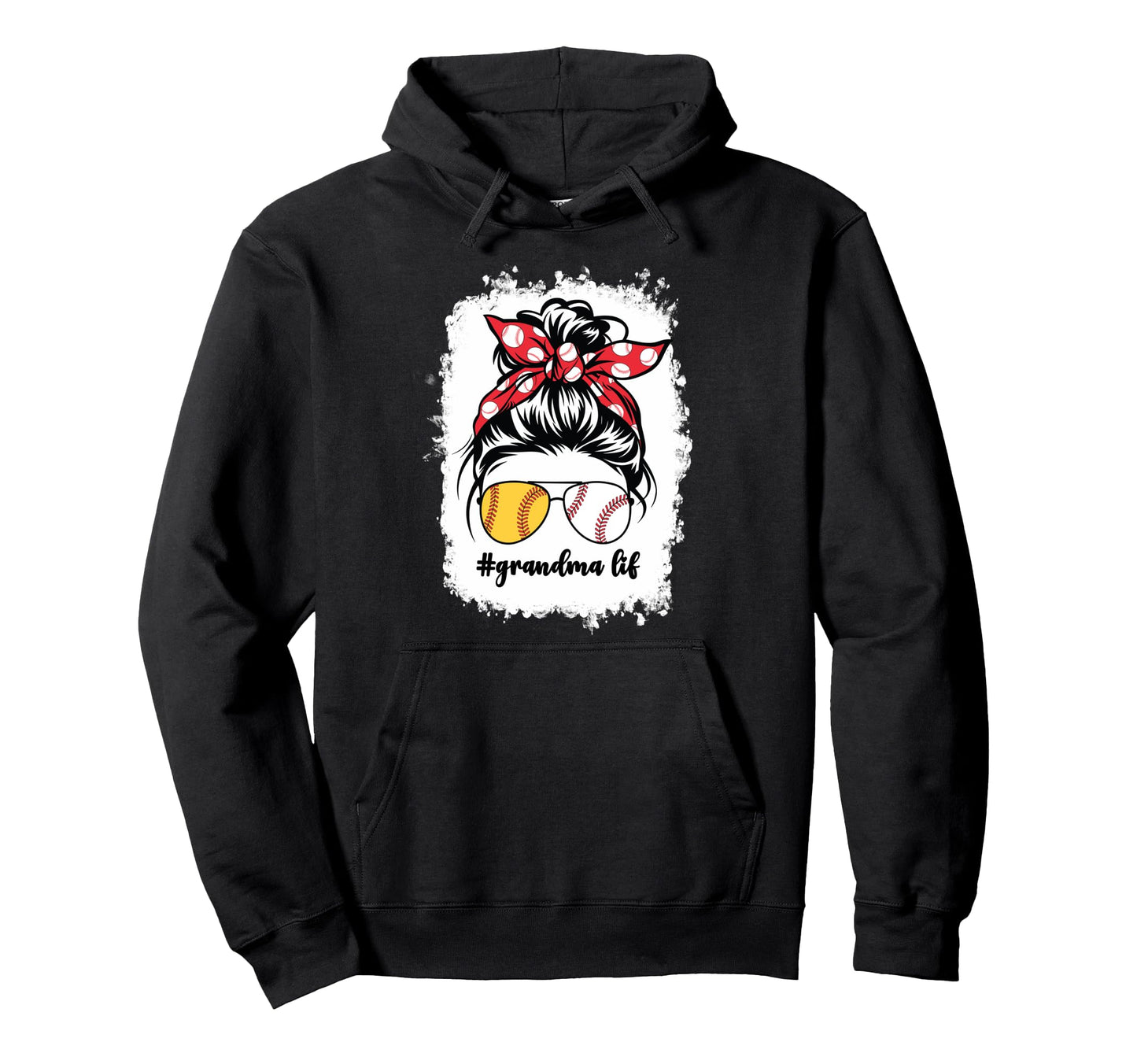 Half Softball And Baseball Grandma Hoodie - Streetwear Style for Adults - T-Shirt, Sweatshirt, Hoodie