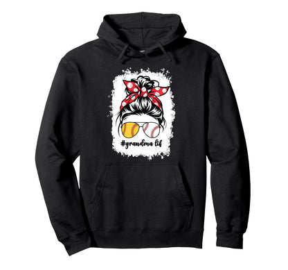 Half Softball And Baseball Grandma Hoodie - Streetwear Style for Adults - T-Shirt, Sweatshirt, Hoodie