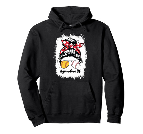 Half Softball And Baseball Grandma Hoodie - Streetwear Style for Adults - T-Shirt, Sweatshirt, Hoodie
