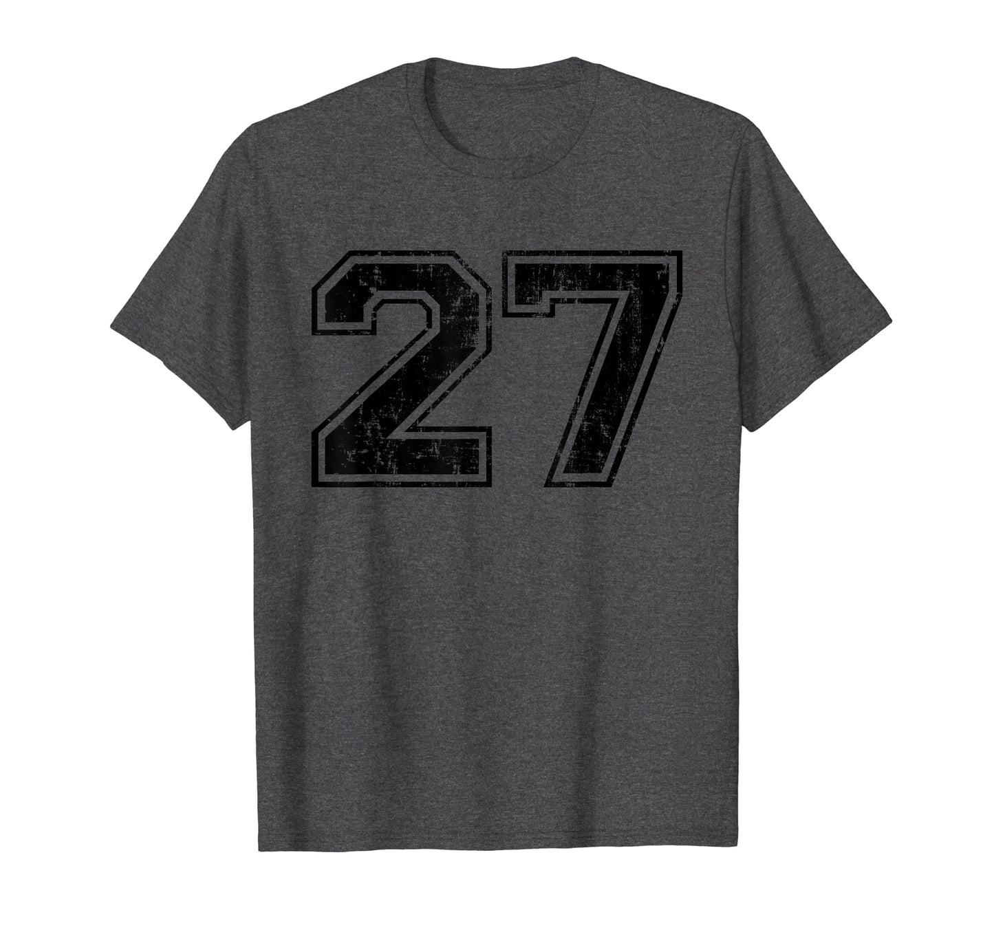 Number 27 Varsity Distressed Sport T-Shirt - Trendy Graphic for Adults - T-Shirt, Sweatshirt, Hoodie