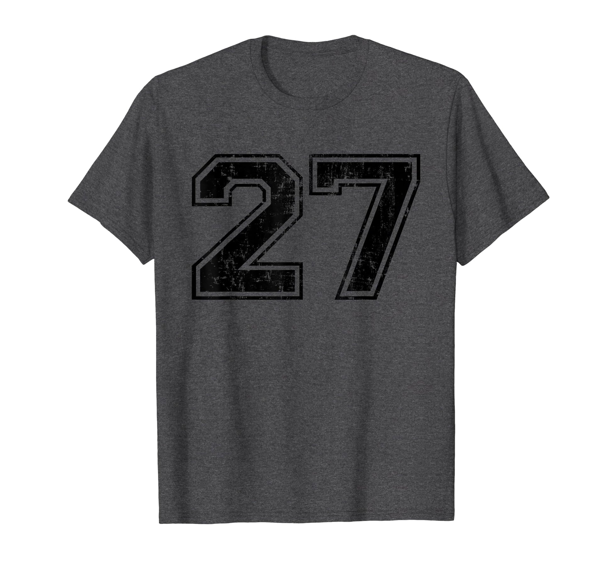 Number 27 Varsity Distressed Sport T-Shirt - Trendy Graphic for Adults - T-Shirt, Sweatshirt, Hoodie