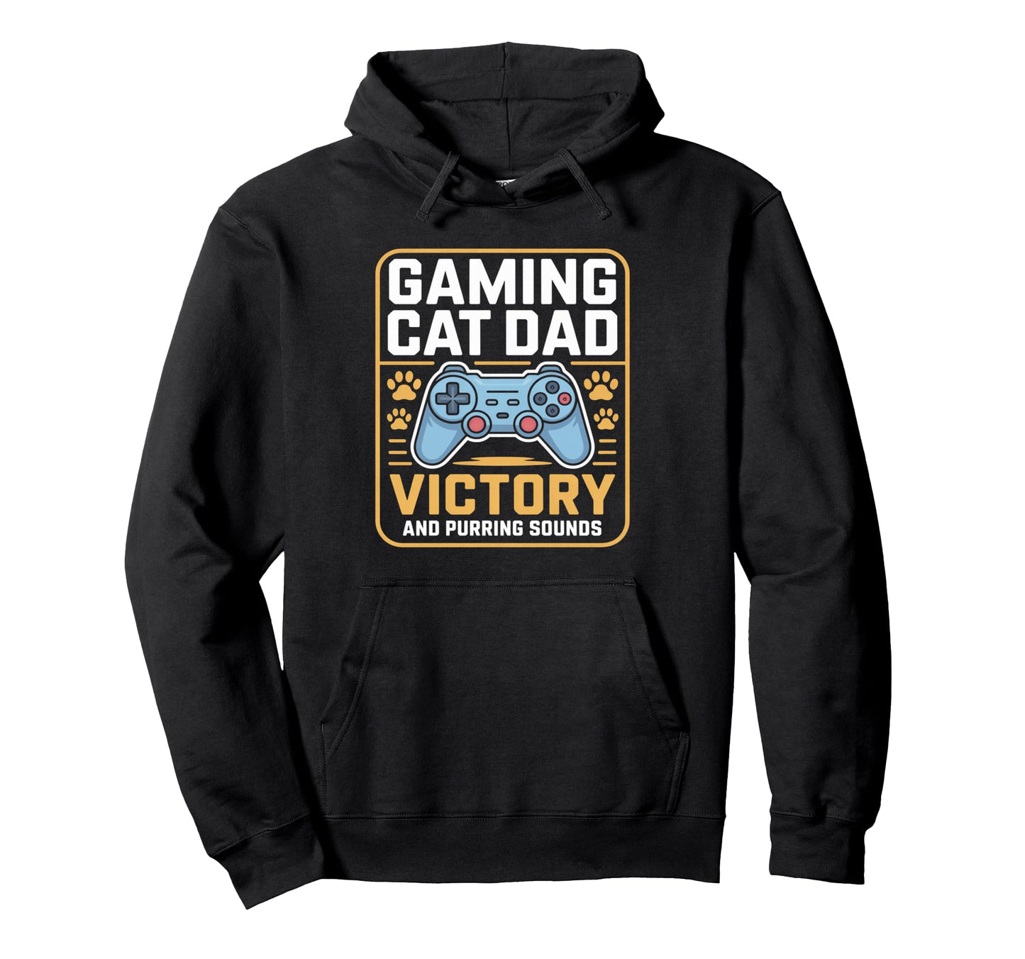 Gaming Cat Dad Victory Screen And Purring Hoodie - Novelty Apparel Unisex - T-Shirt, Sweatshirt, Hoodie