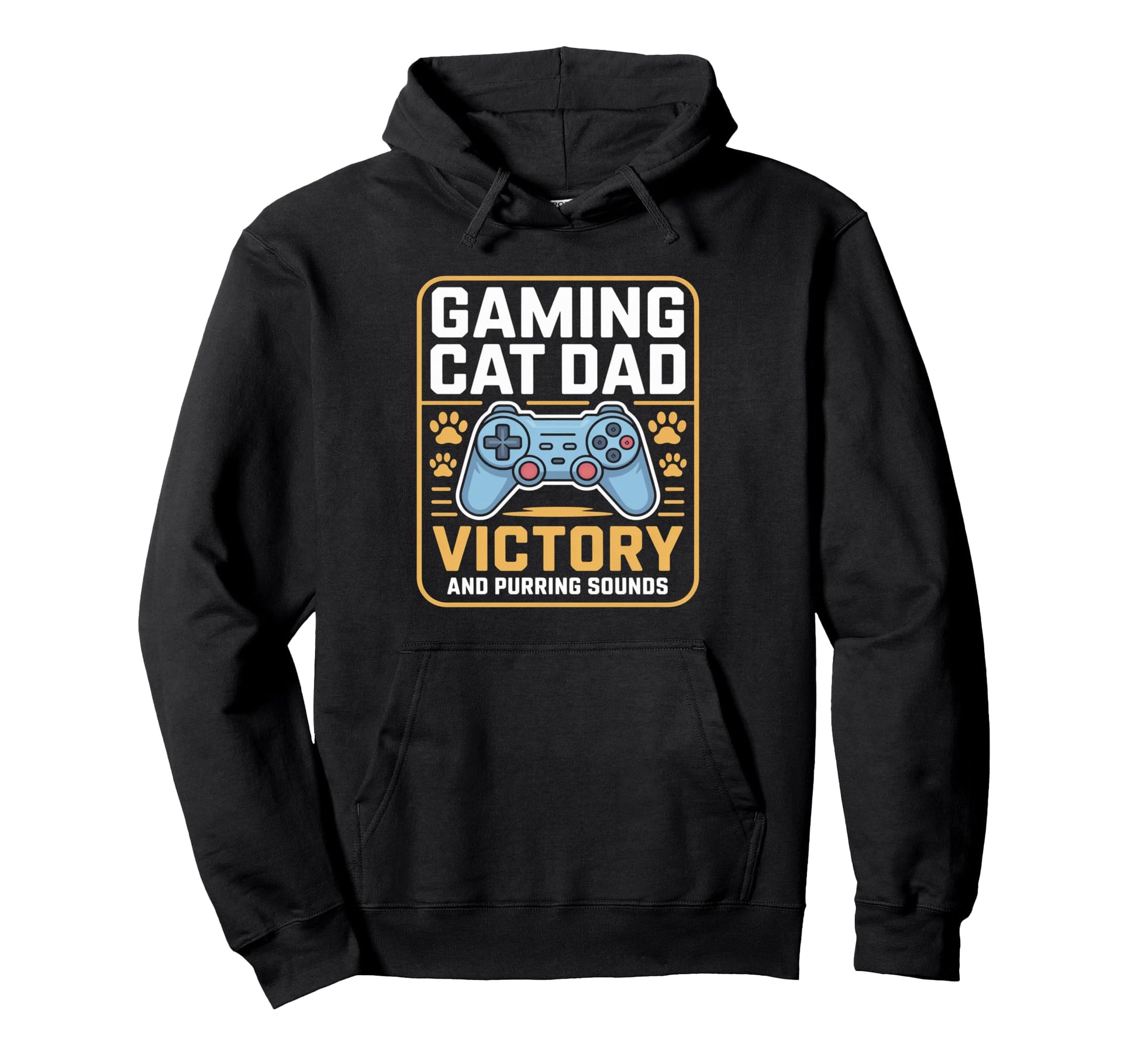 Gaming Cat Dad Victory Screen And Purring Hoodie - Novelty Apparel Unisex - T-Shirt, Sweatshirt, Hoodie