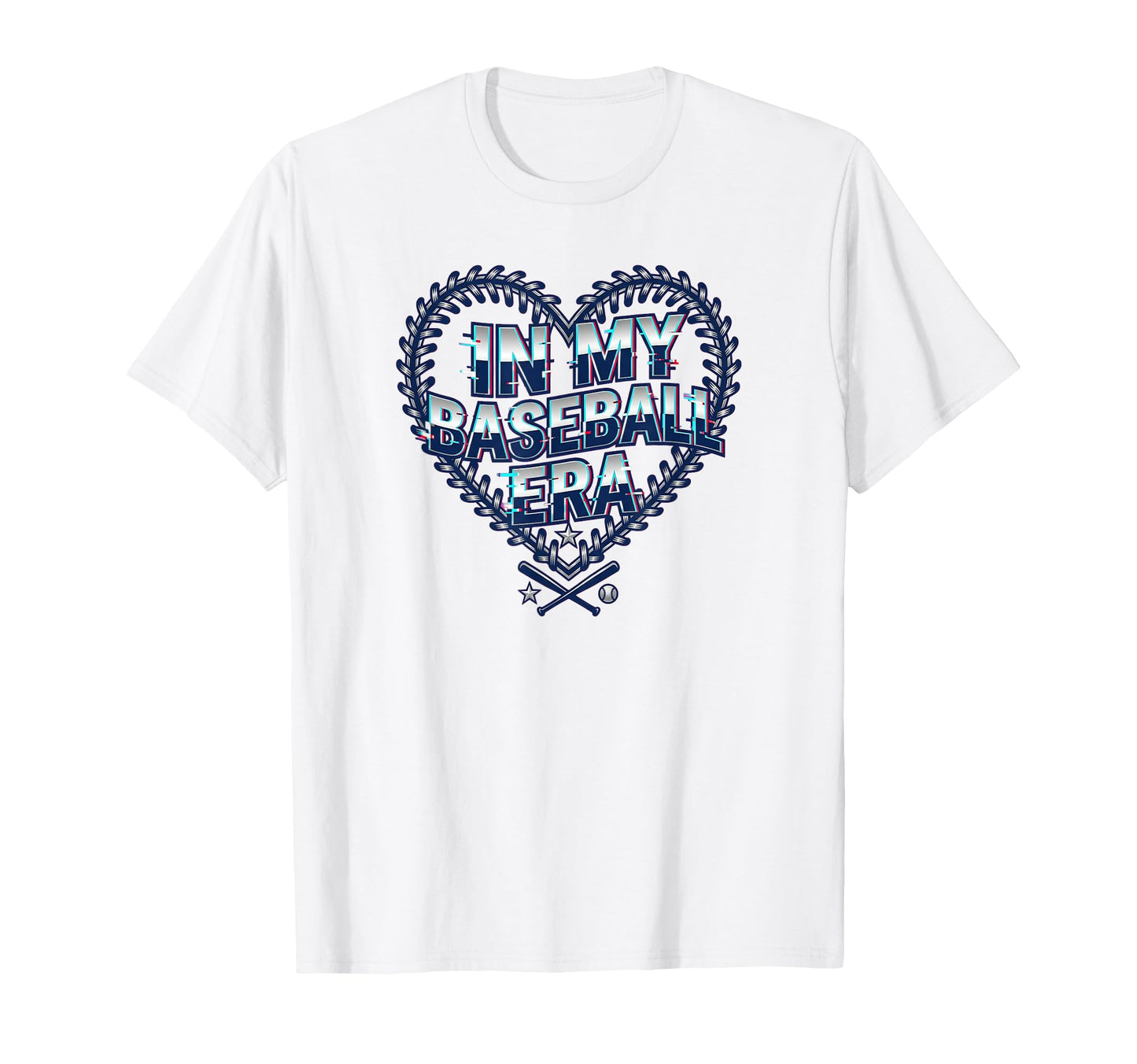 Baseball Era Heart Glitch Effect T-Shirt - Graphic Print for Adults - T-Shirt, Sweatshirt, Hoodie
