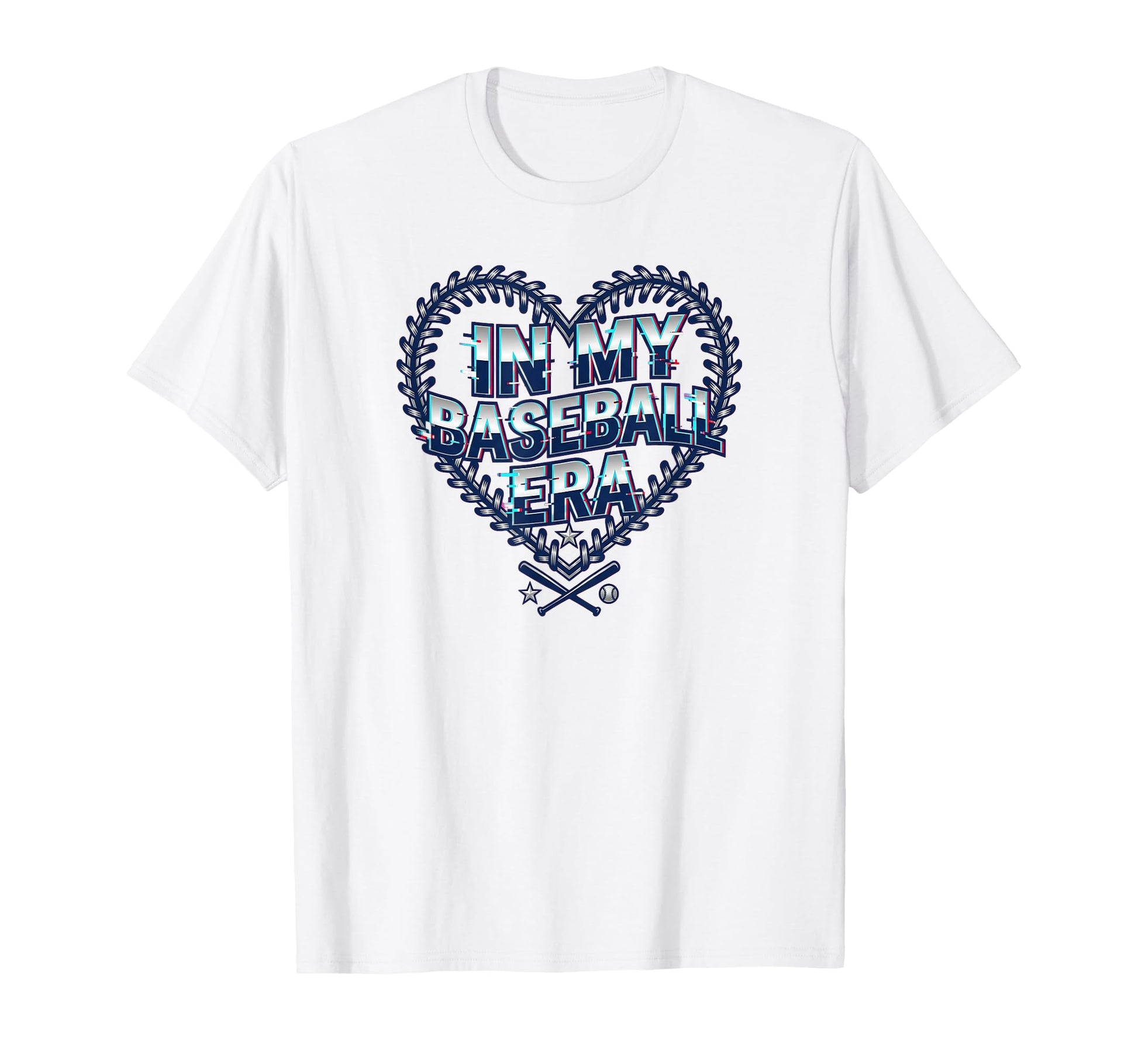 Baseball Era Heart Glitch Effect T-Shirt - Graphic Print for Adults - T-Shirt, Sweatshirt, Hoodie