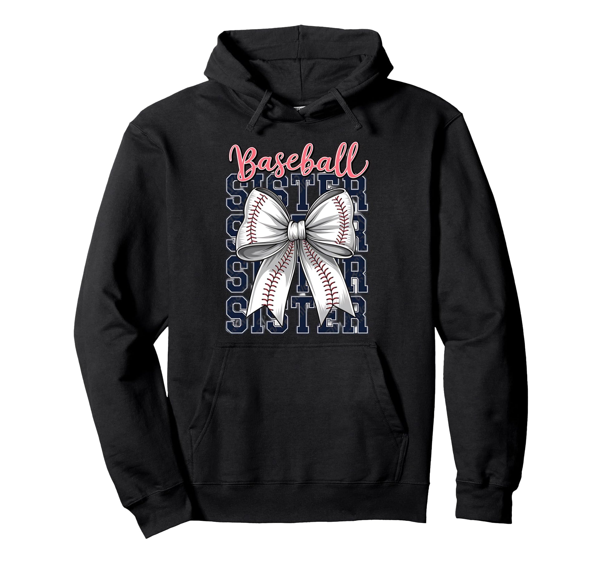 Baseball Sister Coquette Bow Hoodie - Fun Novelty Design Unisex - T-Shirt, Sweatshirt, Hoodie
