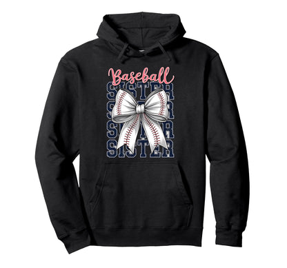 Baseball Sister Coquette Bow Hoodie - Fun Novelty Design Unisex - T-Shirt, Sweatshirt, Hoodie