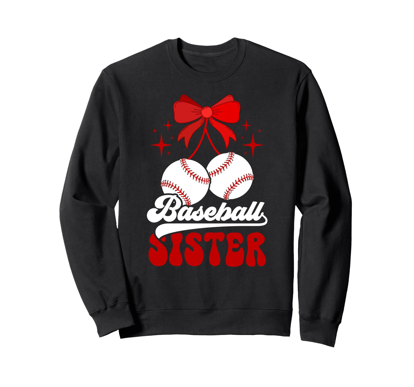 Baseball Sister Coquette Baseball Sweatshirt - Minimalist Print Men Women - T-Shirt, Sweatshirt, Hoodie