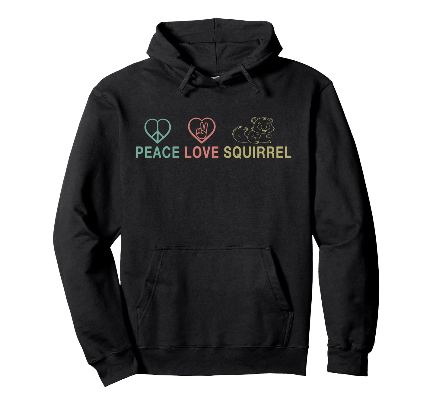 Peace Love Squirrel Heart Animal Gift Pet Hoodie - Unique Graphic Men Women - T-Shirt, Sweatshirt, Hoodie